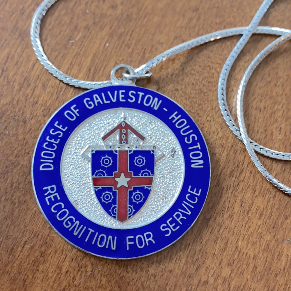 VINTAGE Diocese of Galveston Sterling Pendant